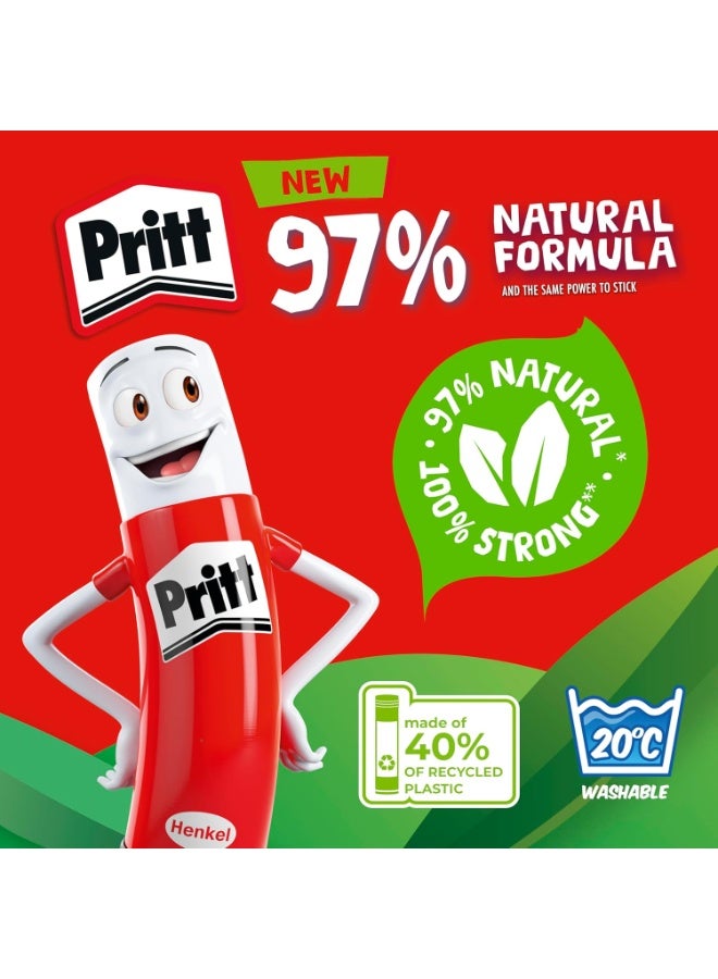 بريت عصا صمغ بريت آمنة وصديقة للأطفال للأنشطة الفنية والحرفية، لاصق قوي 43 جم، عبوة اقتصادية مكونة من 4 قطع - Image 2